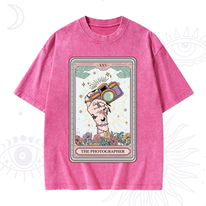 Purplehecate The Photographer Tarot Card Washed T-Shirt