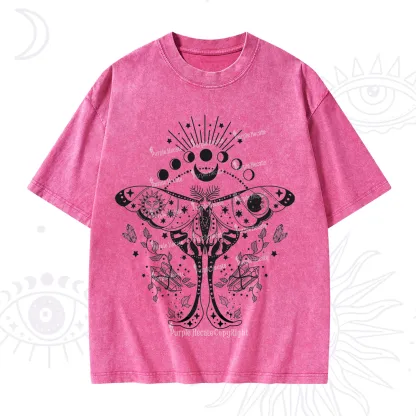 Purplehecate Moonlit Celestial Moth Washed T-Shirt