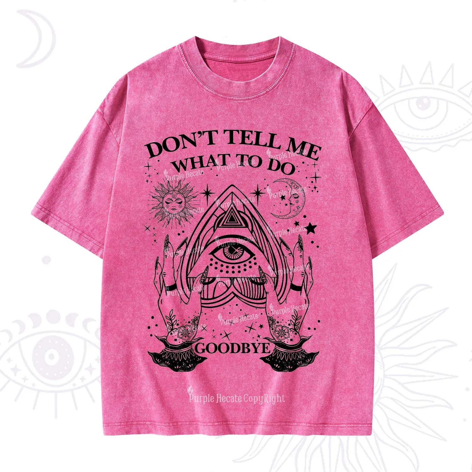 Purplehecate Don't Tell Me What To Do Witch Planchette Eye Washed T-Shirt