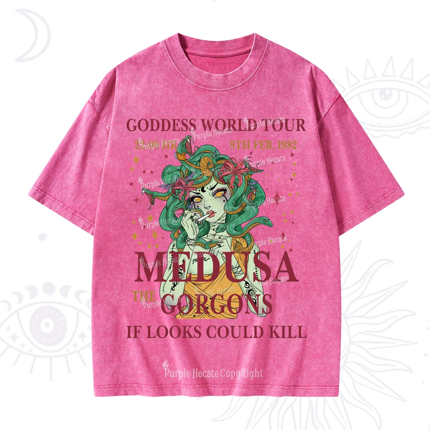 Purplehecate Medusa The Gorgons Washed T-Shirt