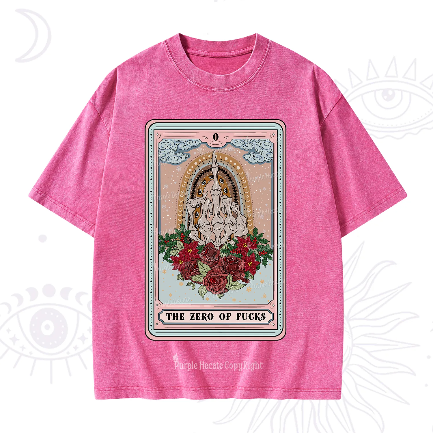 Purplehecate The Zero Of Fucks Tarot Christmas Washed T-Shirt