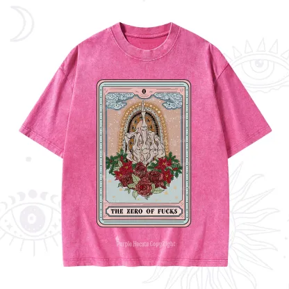 Purplehecate The Zero Of Fucks Tarot Christmas Washed T-Shirt