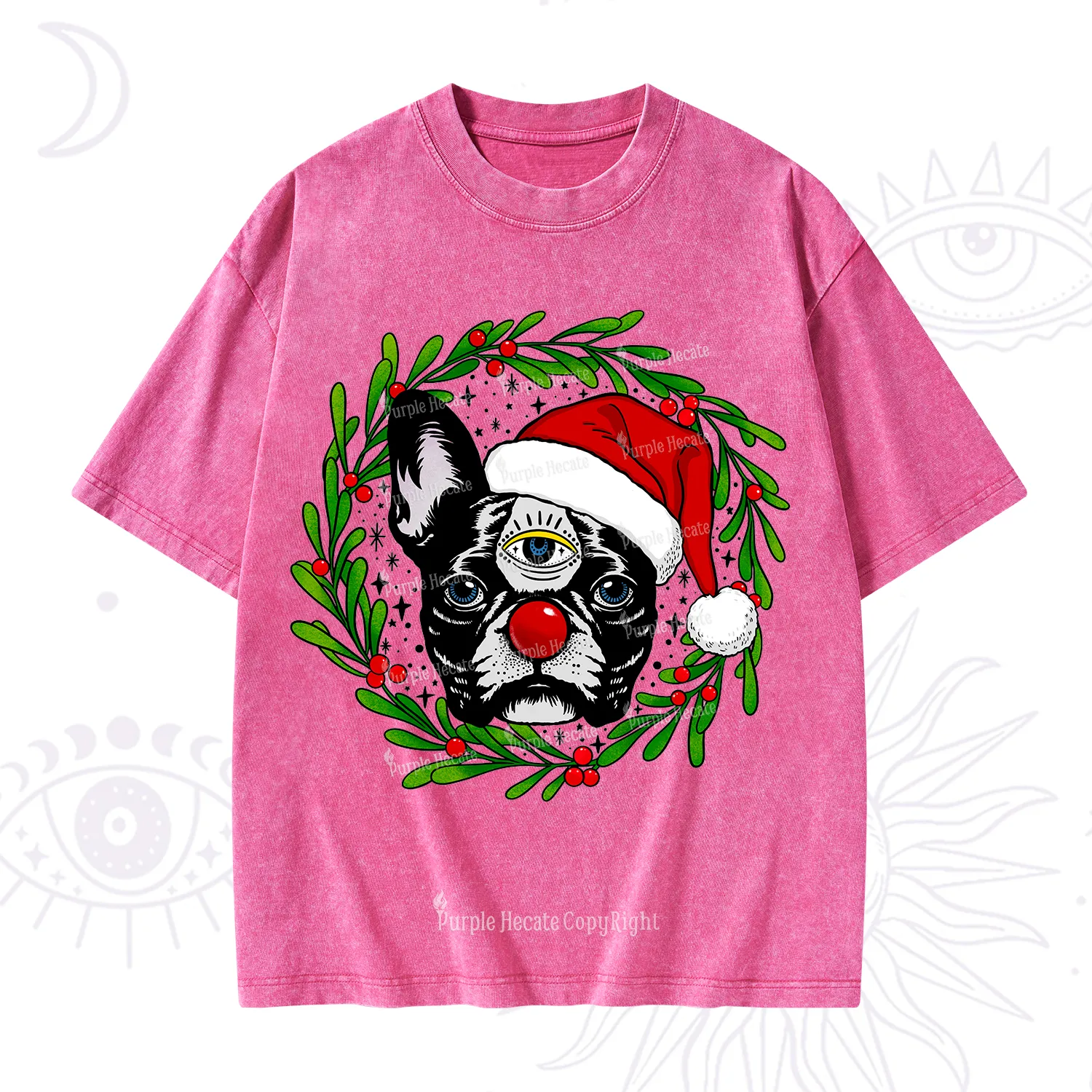 Purplehecate Like A Boss Christmas Washed T-Shirt
