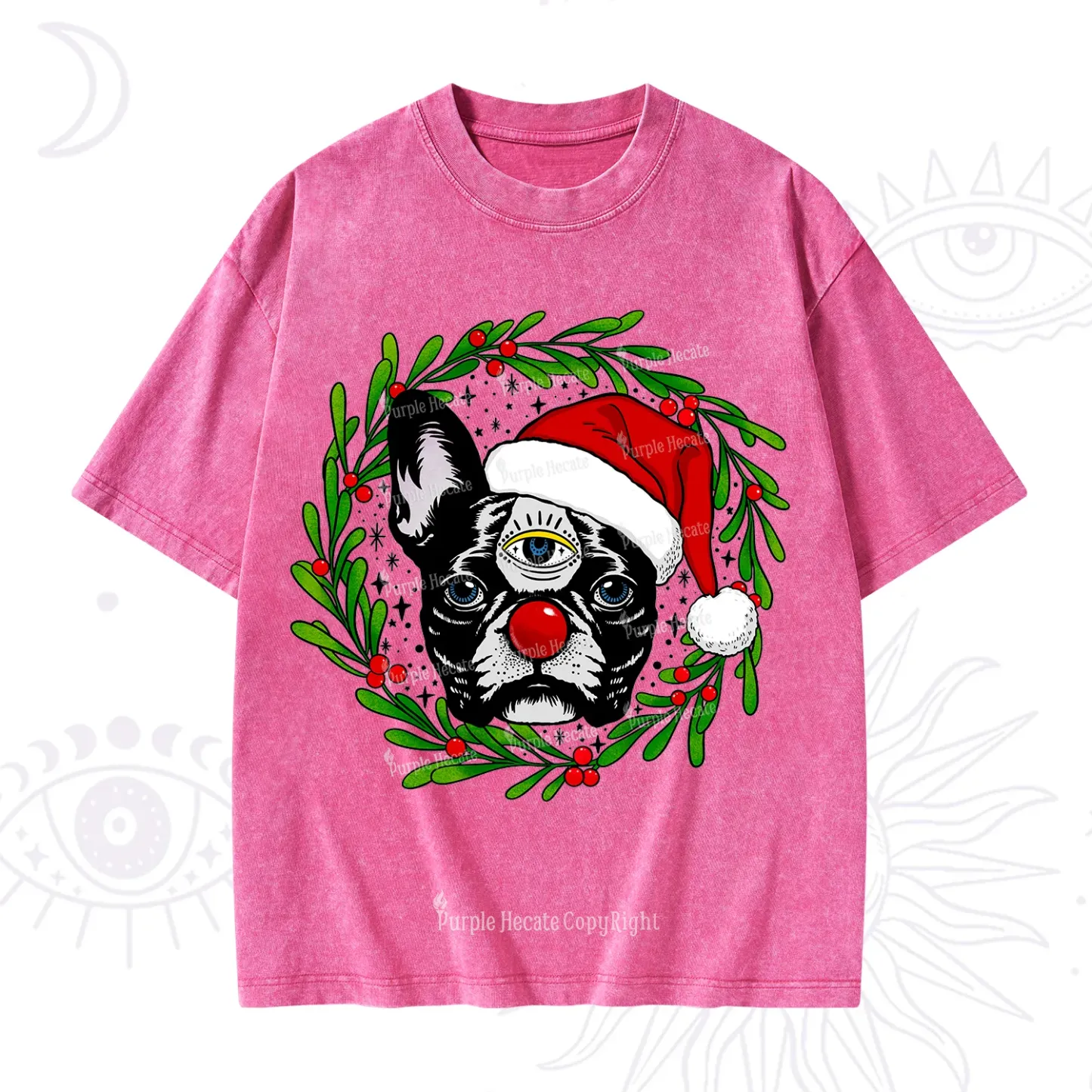 Purplehecate Like A Boss Christmas Washed T-Shirt
