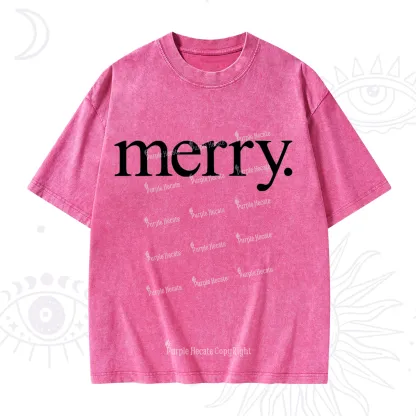 Purplehecate Merry Christmas Washed T-Shirt