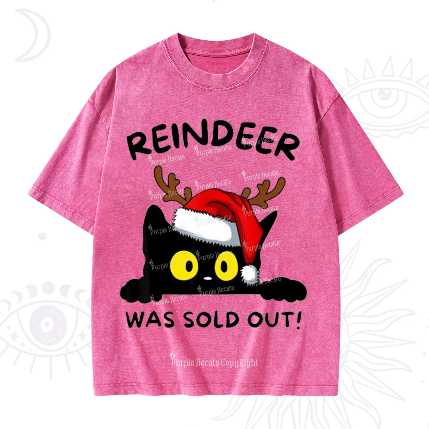 Purplehecate Reindeer Was Sold Out Christmas Washed T-Shirt