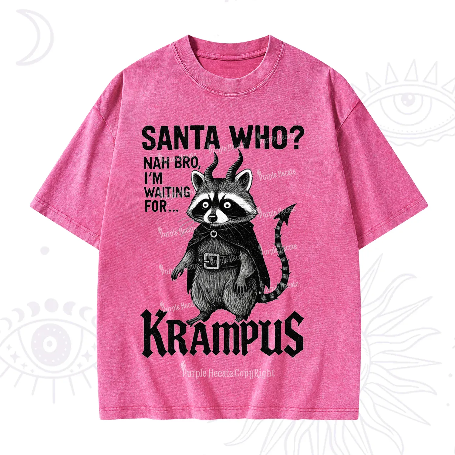 Purplehecate Santa Who? Nah Bro I'm Waiting for Krampus Christmas Washed T-Shirt