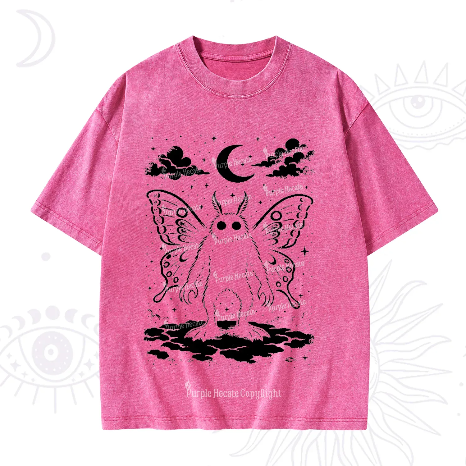 Purplehecate Celestial Cryptid Mothman Washed T-Shirt