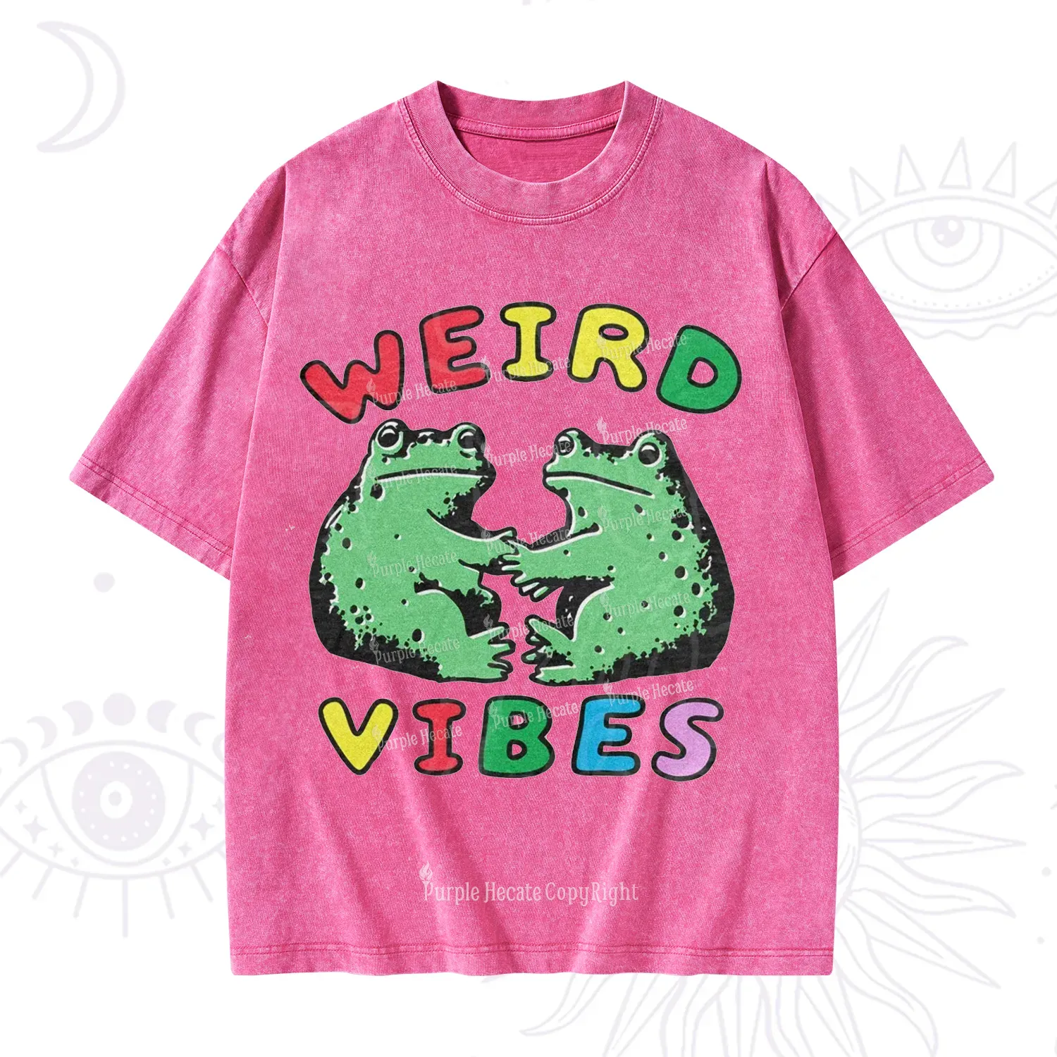 Purplehecate Weird Frog Vibes Washed T-Shirt