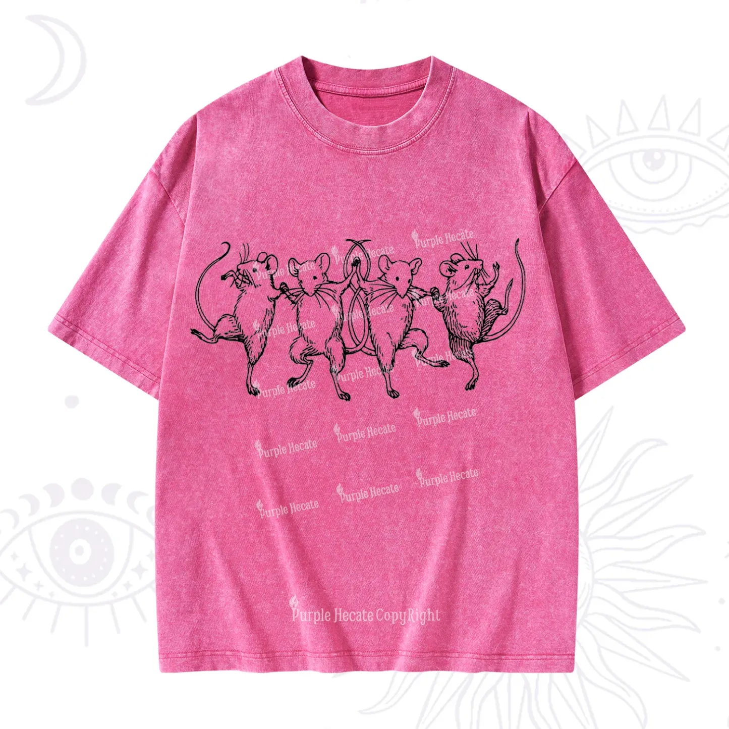 Purplehecate Dancing Rats Washed T-Shirt