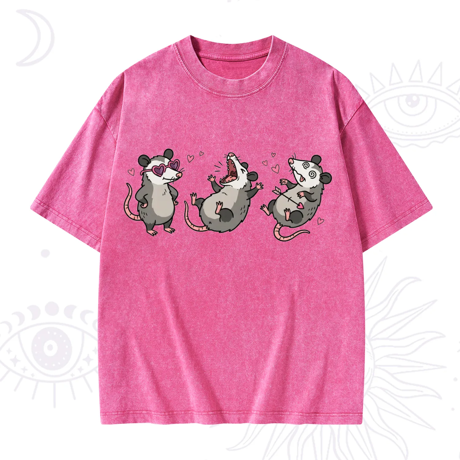 Purplehecate Funny Opossum Valentine Washed T-Shirt