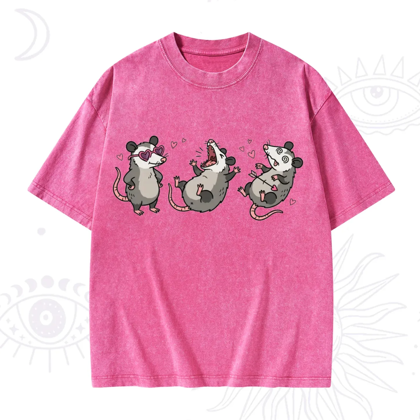Purplehecate Funny Opossum Valentine Washed T-Shirt