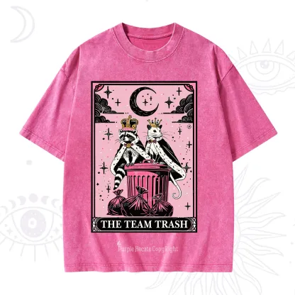 Purplehecate The Trash Kingdom's Tarot Opossum and Raccoon Washed T-Shirt