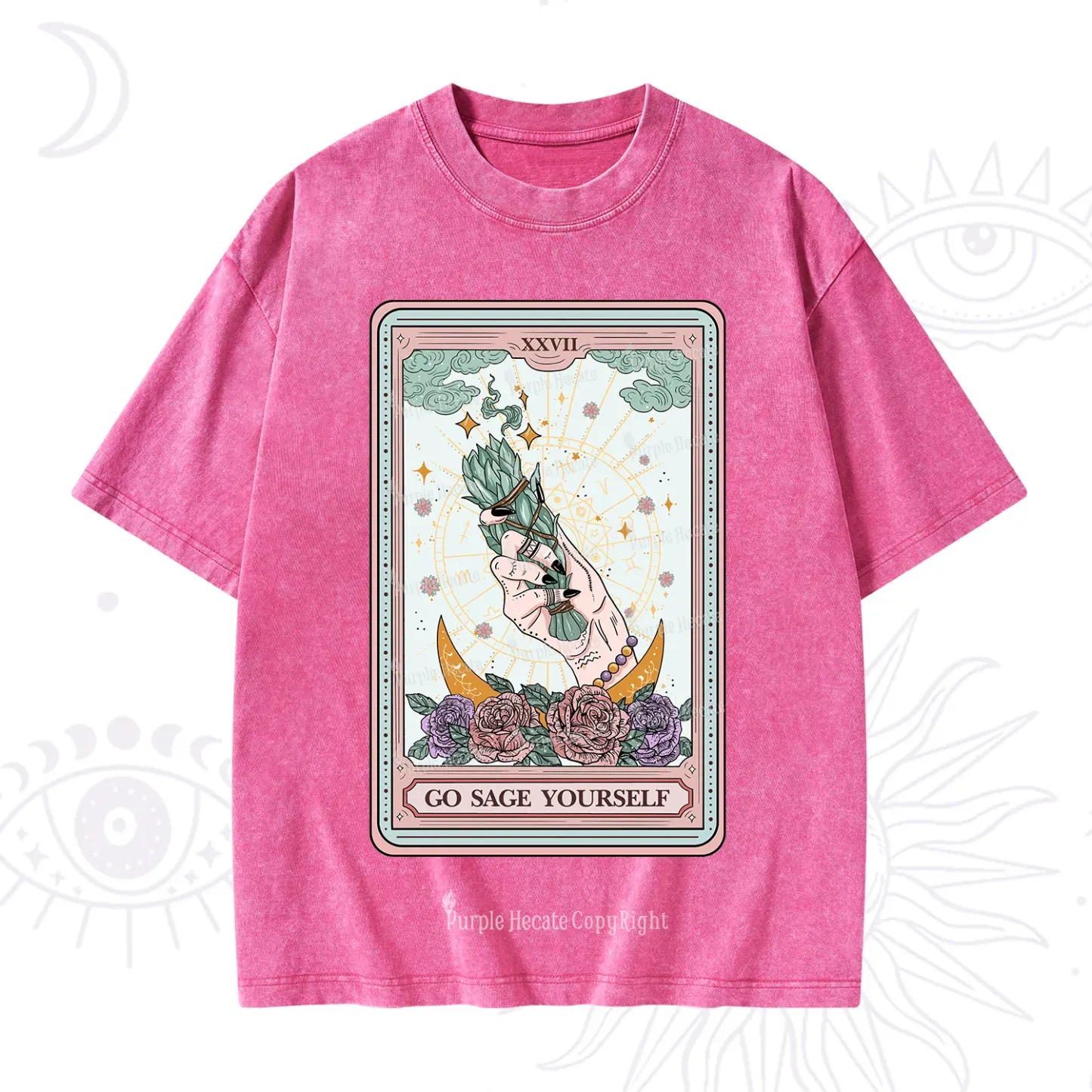 Purplehecate The Go Sage Yourself Tarot Washed T-Shirt