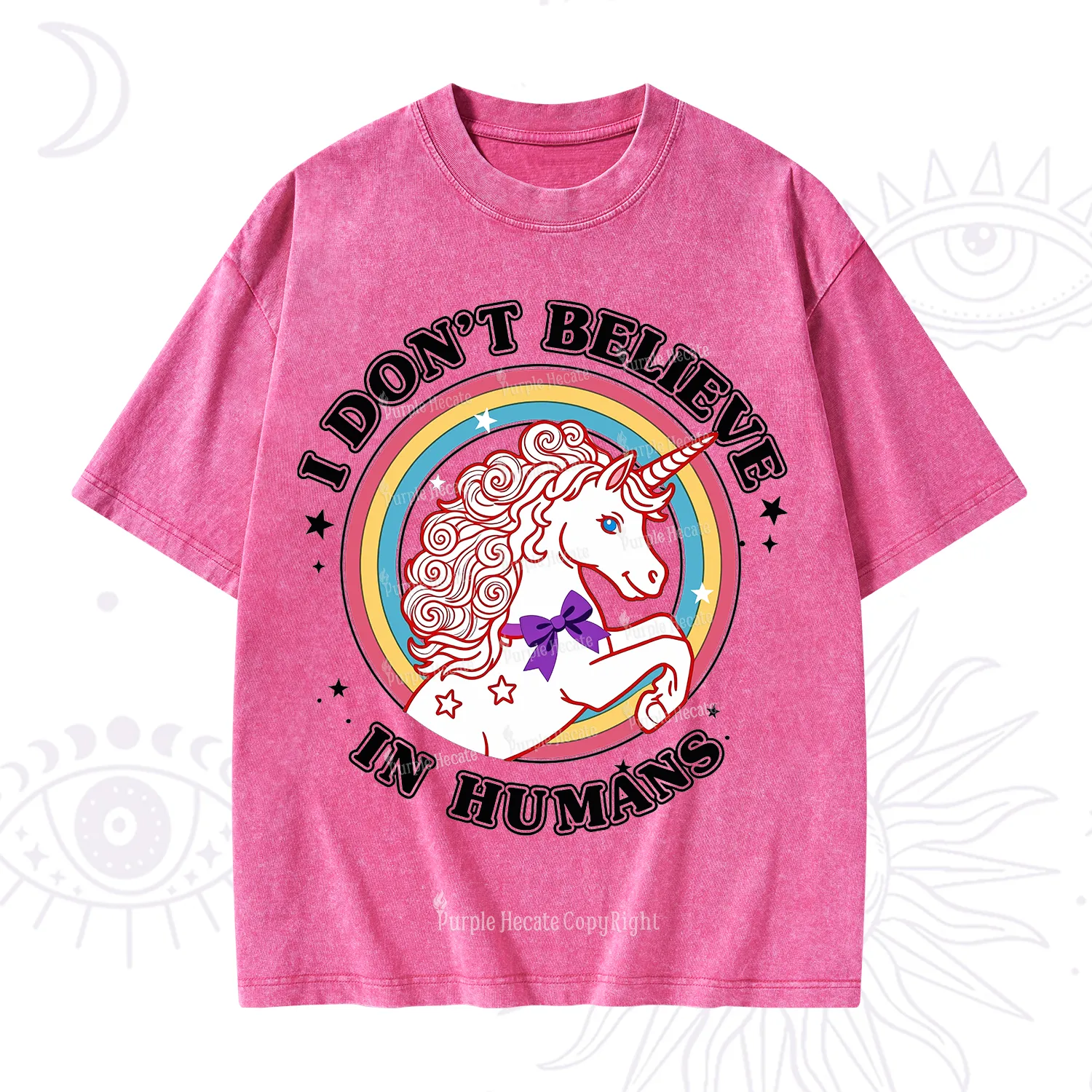 Purplehecate I Don't Believe In Humans Washed T-Shirt