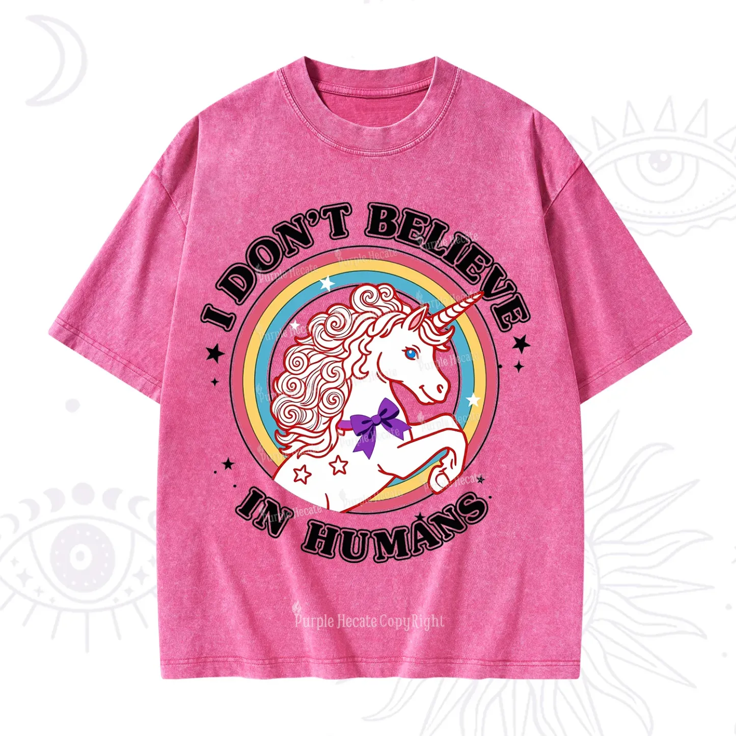 Purplehecate I Don't Believe In Humans Washed T-Shirt