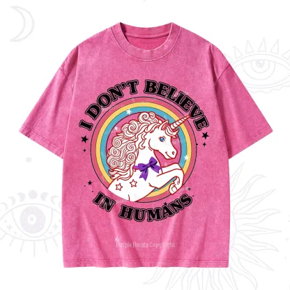 Purplehecate I Don't Believe In Humans Washed T-Shirt