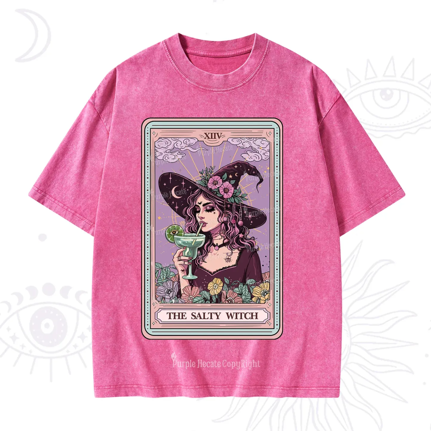 Purplehecate The Salty Witch Tarot Washed T-Shirt
