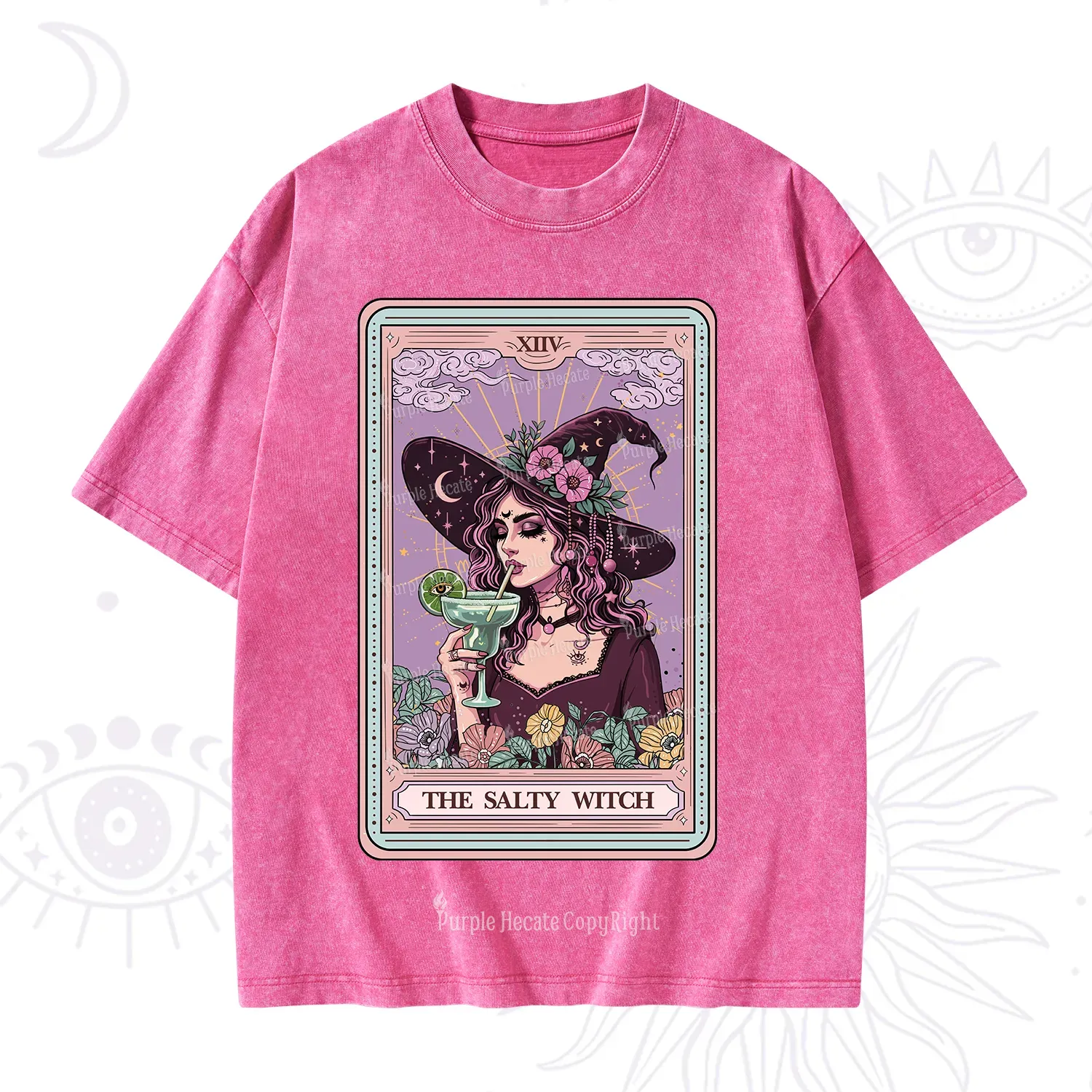 Purplehecate The Salty Witch Tarot Washed T-Shirt