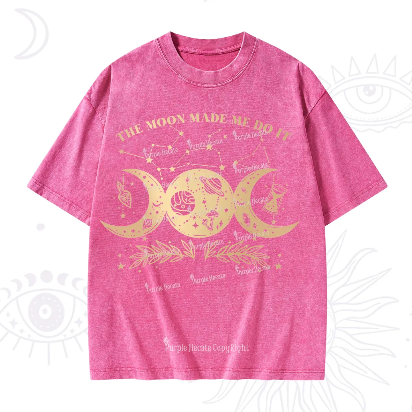 Purplehecate The Moon Made Me Do Itd Washed T-Shirt