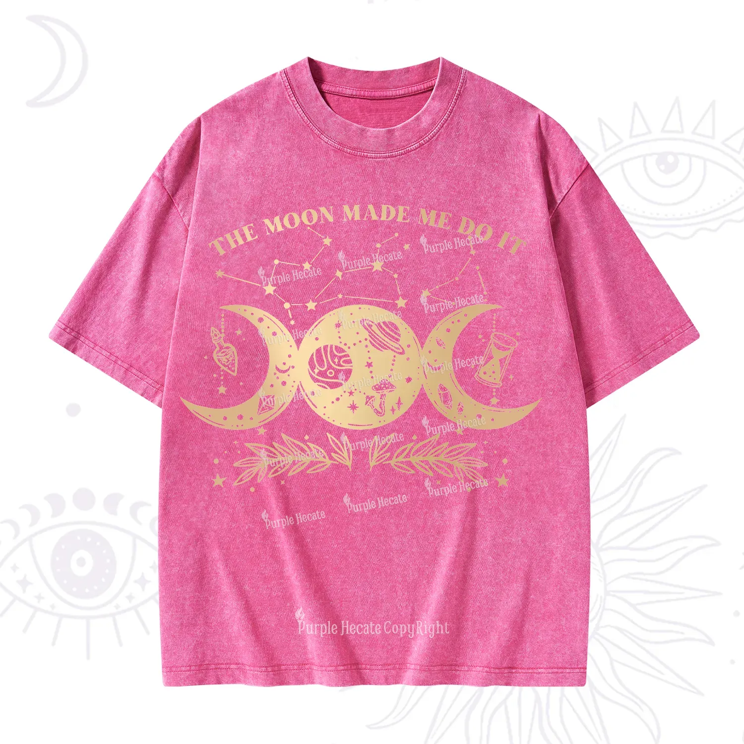 Purplehecate The Moon Made Me Do Itd Washed T-Shirt