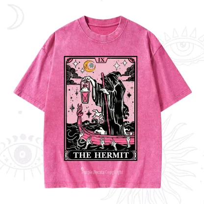 Purplehecate The Hermit Tarot Card Washed T-Shirt
