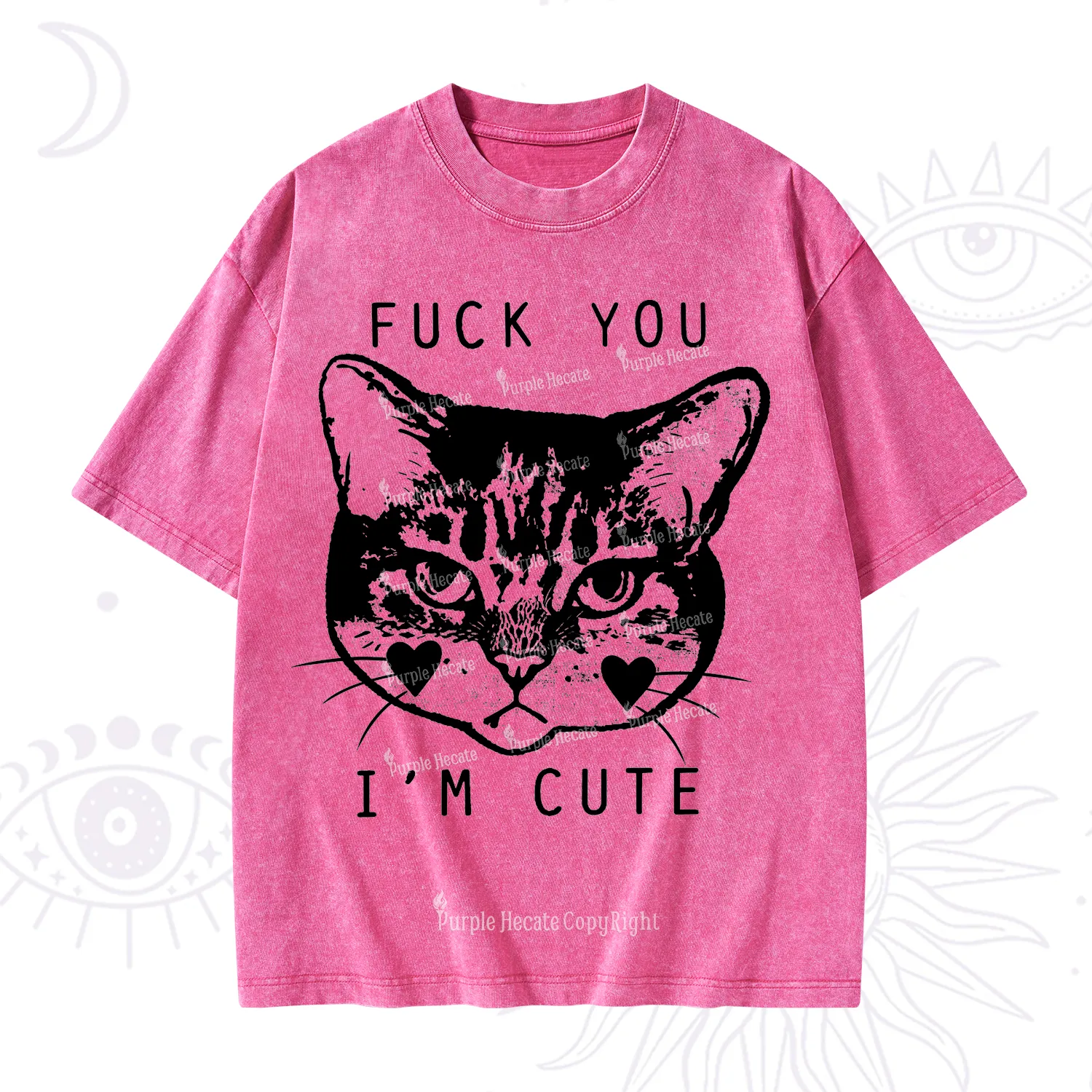 Purplehecate Fuck You I'm Cute Washed T-Shirt