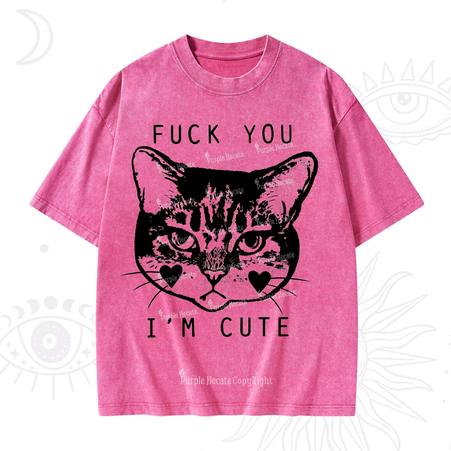 Purplehecate Fuck You I'm Cute Washed T-Shirt