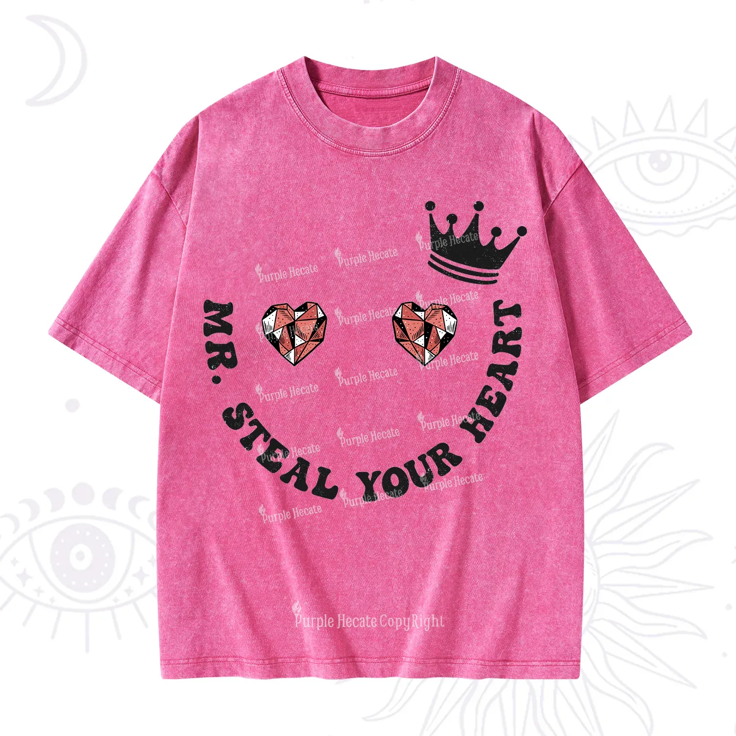 Purplehecate Mr Steal Your Heart Valentine Washed T-Shirt