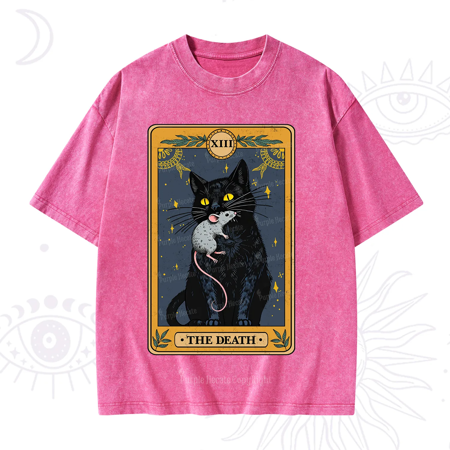 Purplehecate The Death Tarot Cat Washed T-Shirt