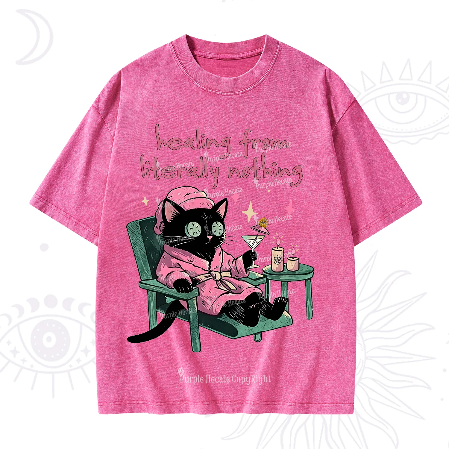 Purplehecate Healing From Literally Nothing Washed T-Shirt