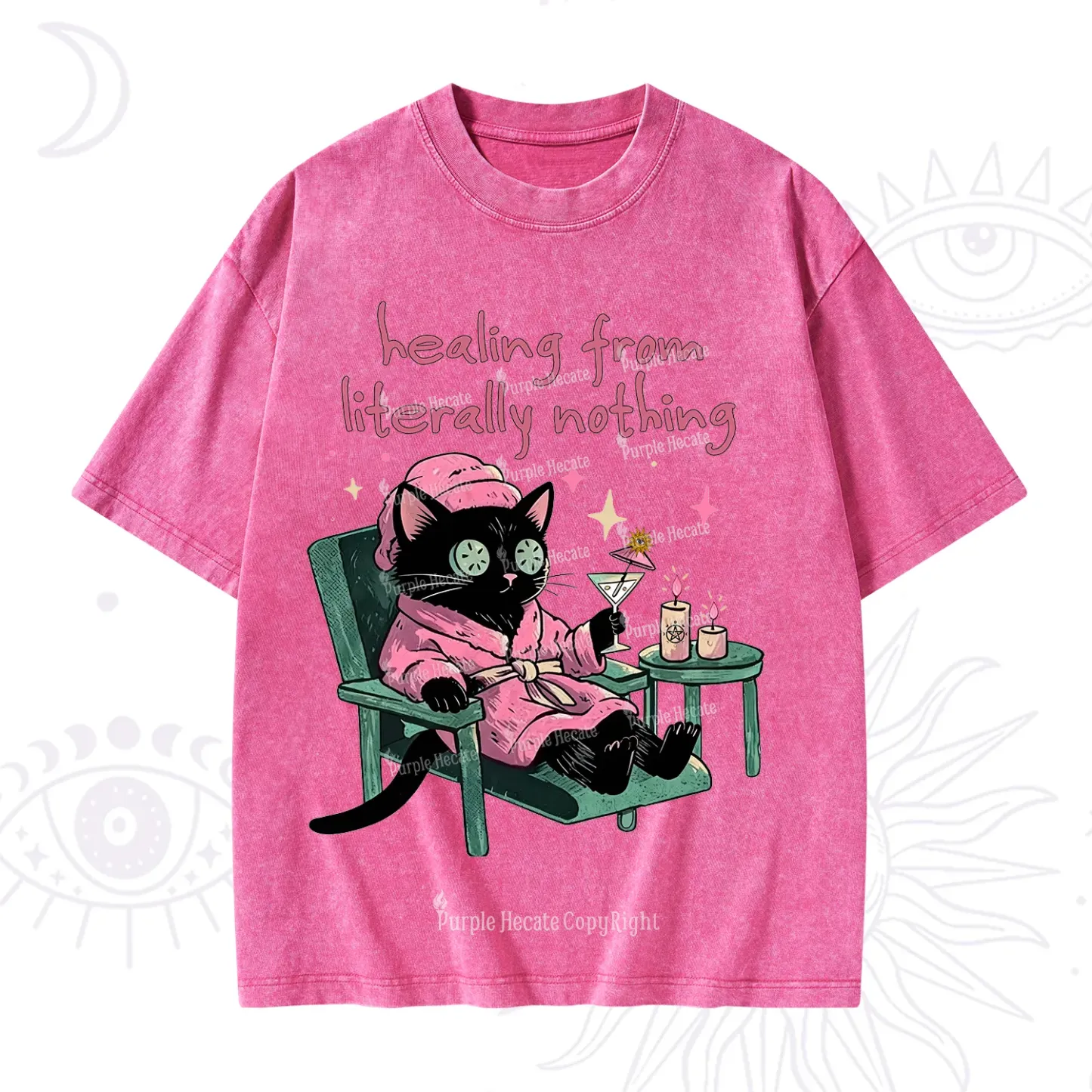 Purplehecate Healing From Literally Nothing Washed T-Shirt