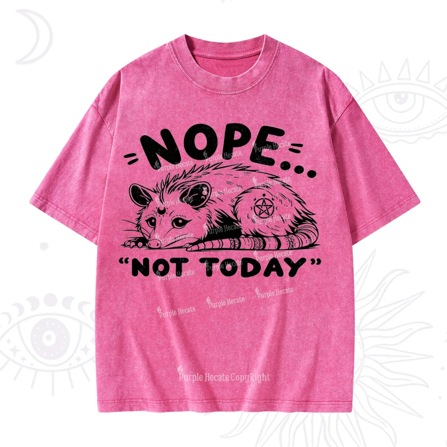 Purplehecate Not Today Possum Washed T-Shirt