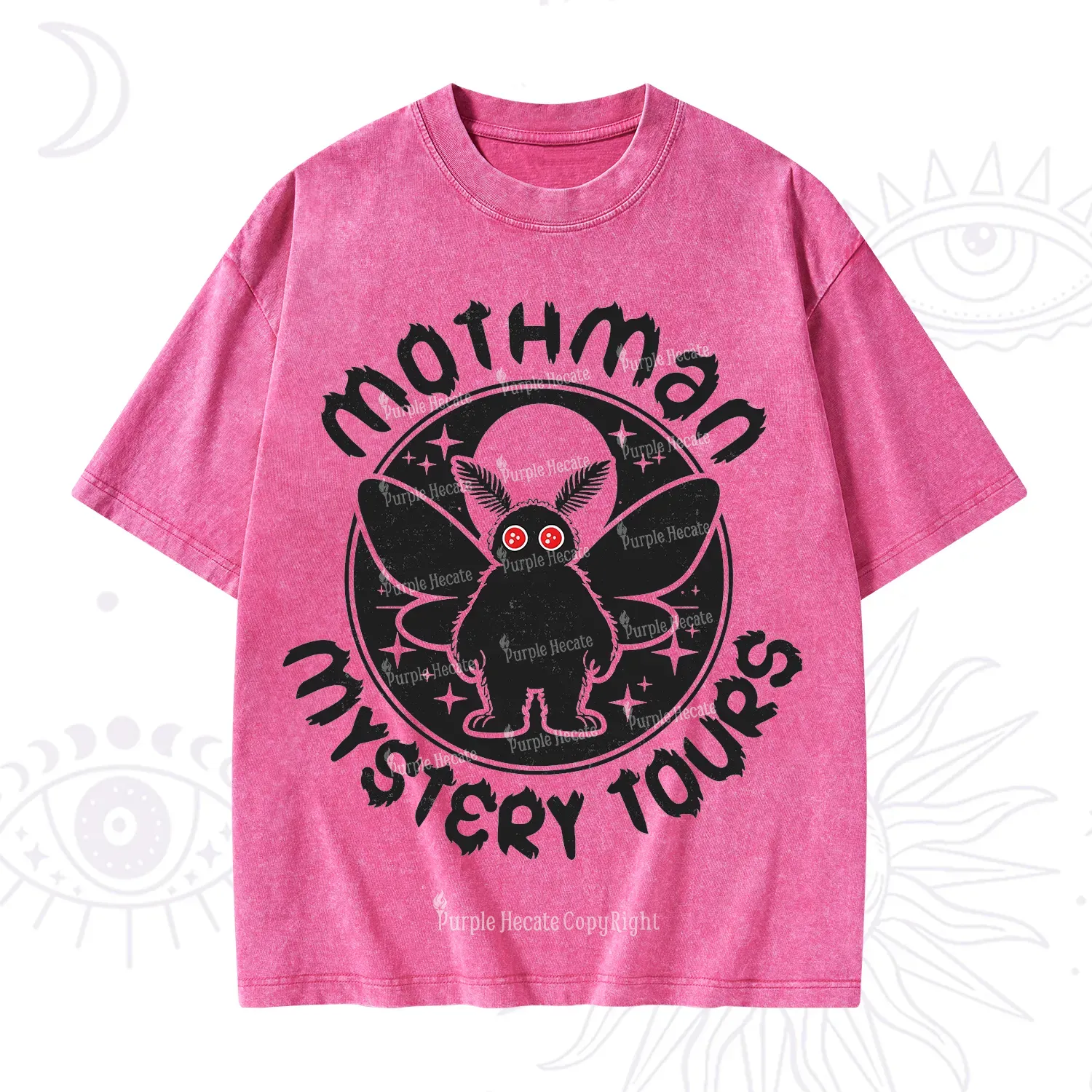 Purplehecate Mothman Mystery Tours Washed T-Shirt