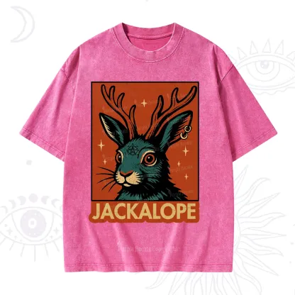 Purplehecate Funny Jackalope Washed T-Shirt