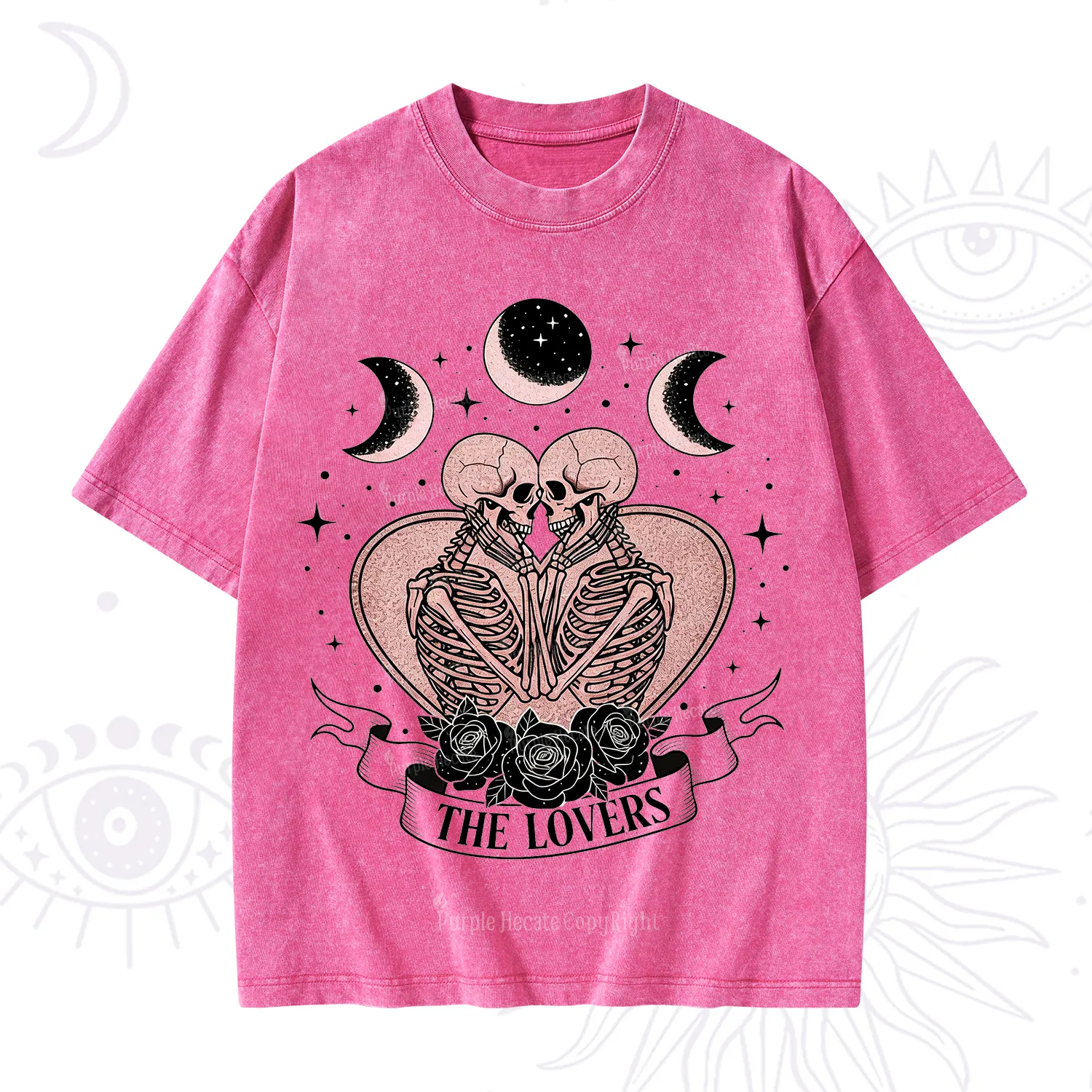 Purplehecate The Lovers of Skeletons Washed T-Shirt