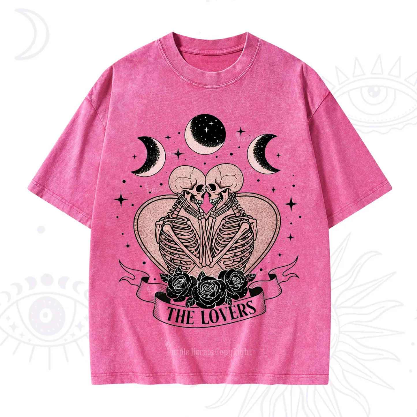 Purplehecate The Lovers of Skeletons Washed T-Shirt