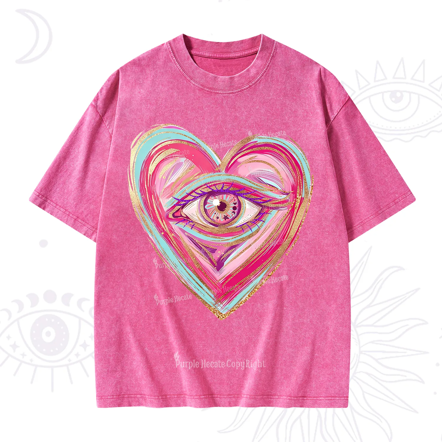 Purplehecate Eyes With Hearth Washed T-Shirt