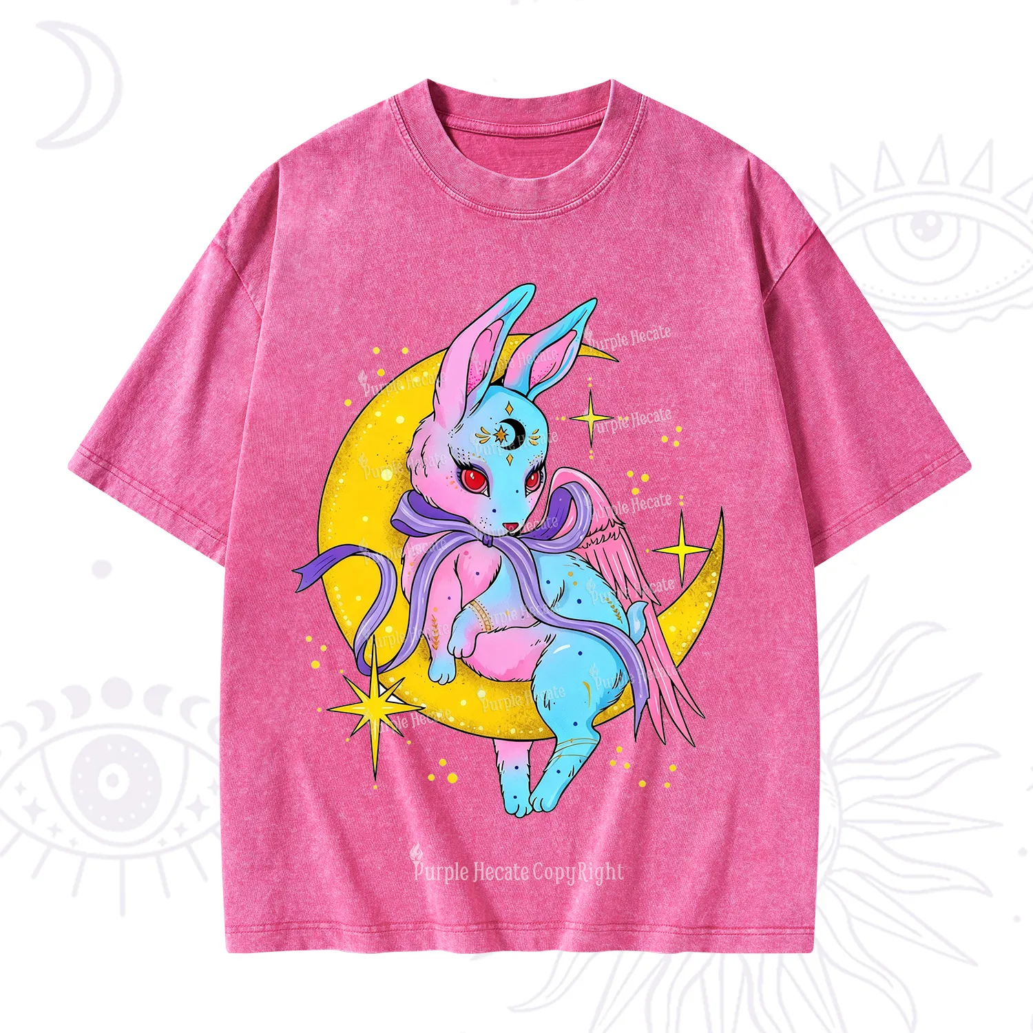 Purplehecate Moonlit Dream Bunny Washed T-Shirt