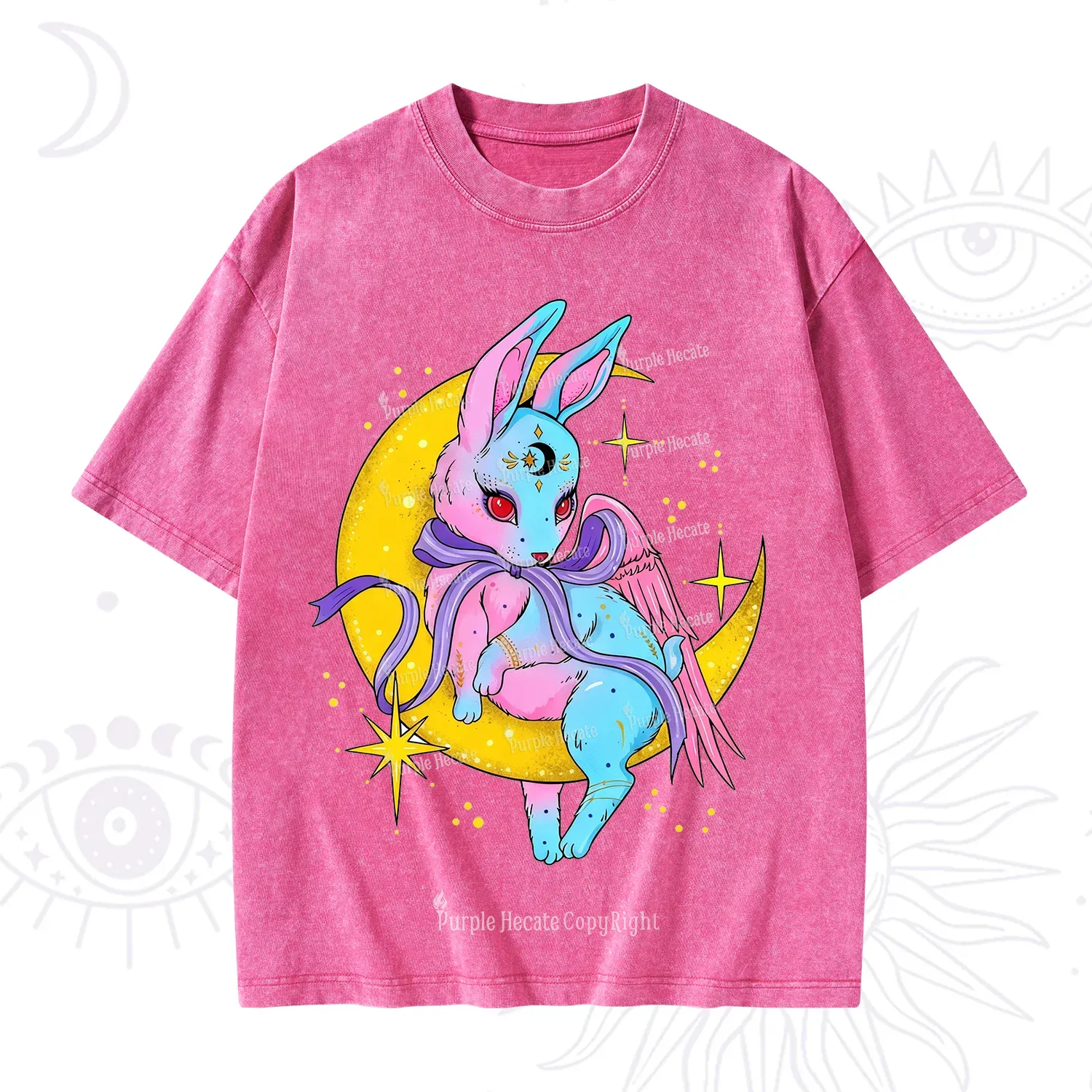 Purplehecate Moonlit Dream Bunny Washed T-Shirt