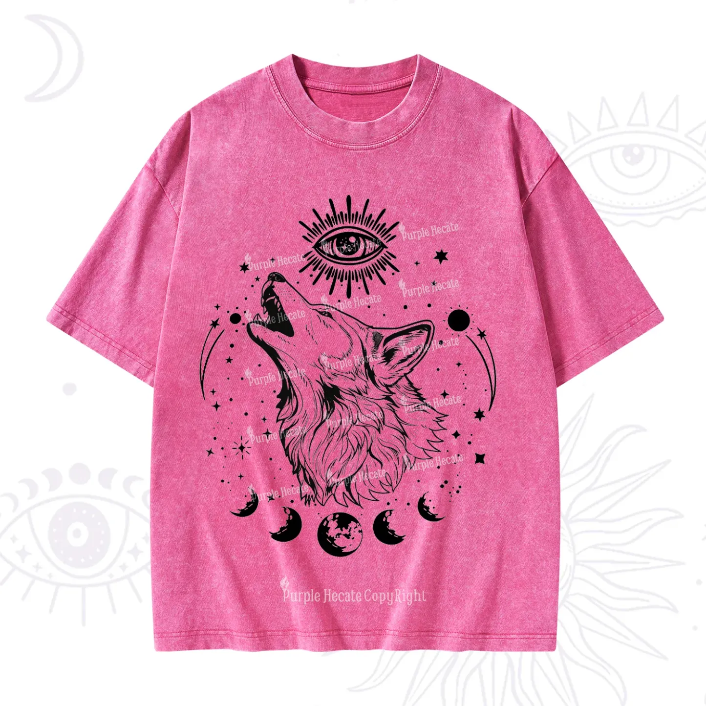 Purplehecate Howling Wolf Washed T-Shirt
