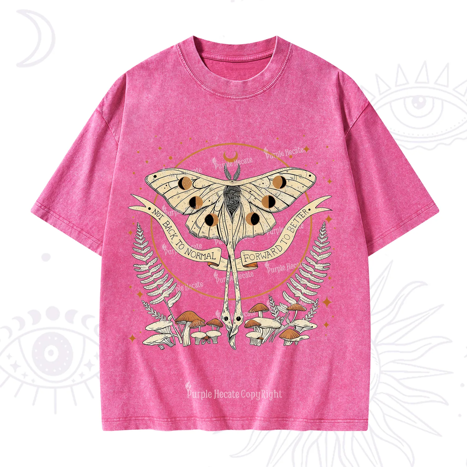 Purplehecate Celestial Moth Washed T-Shirt