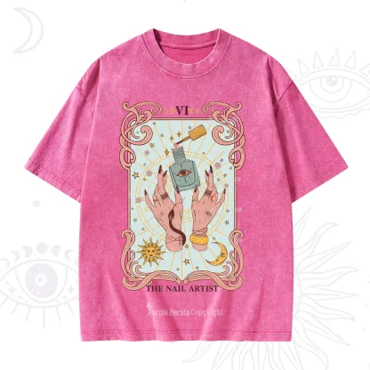 Purplehecate The Nail Artist Tarot Washed T-Shirt