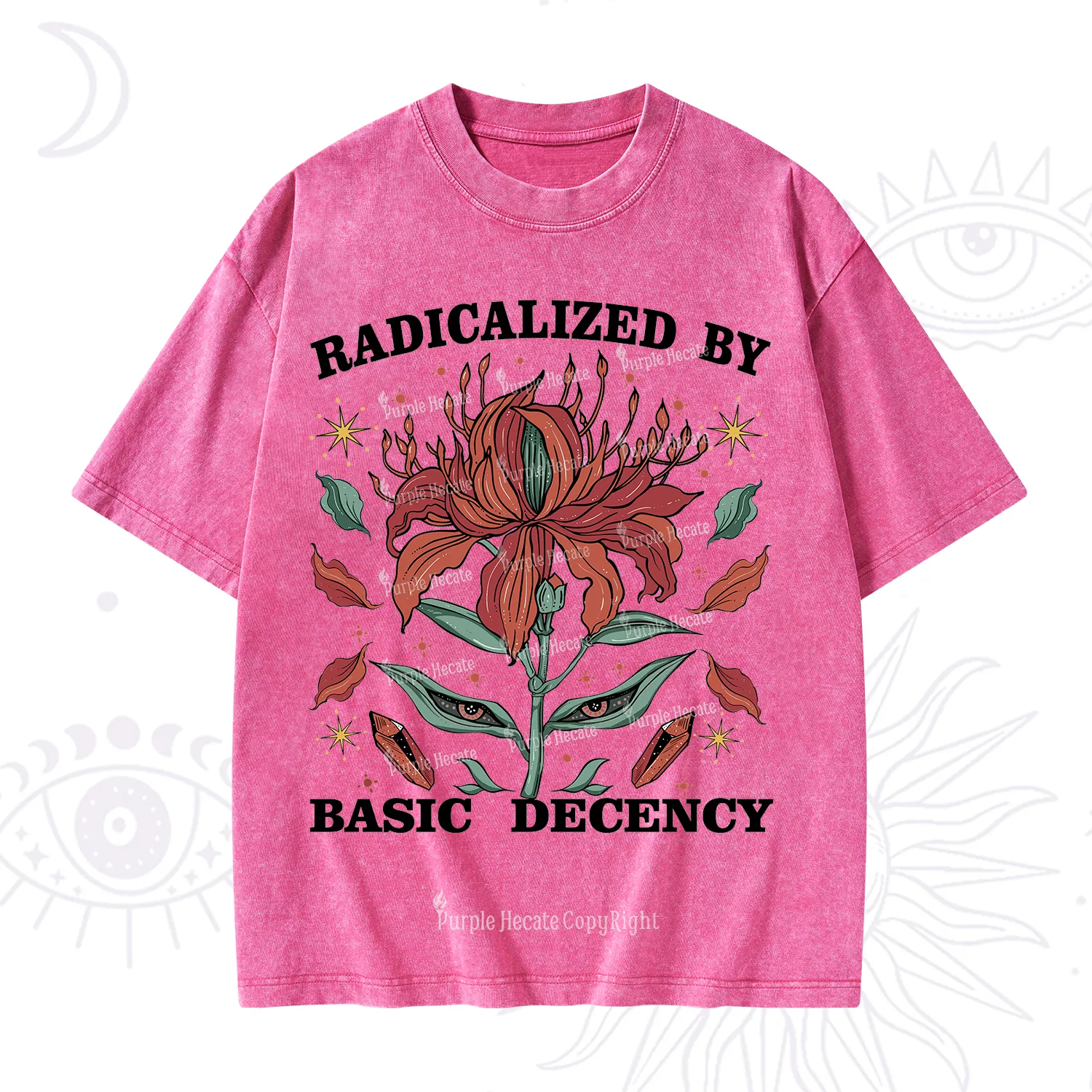 Purplehecate Radicalized By Basic Decency Washed T-Shirt