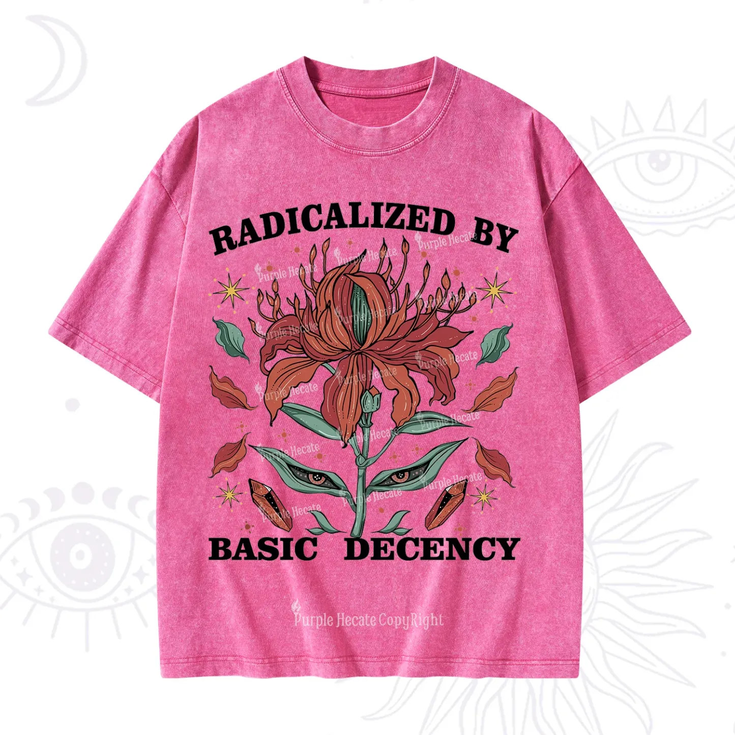 Purplehecate Radicalized By Basic Decency Washed T-Shirt