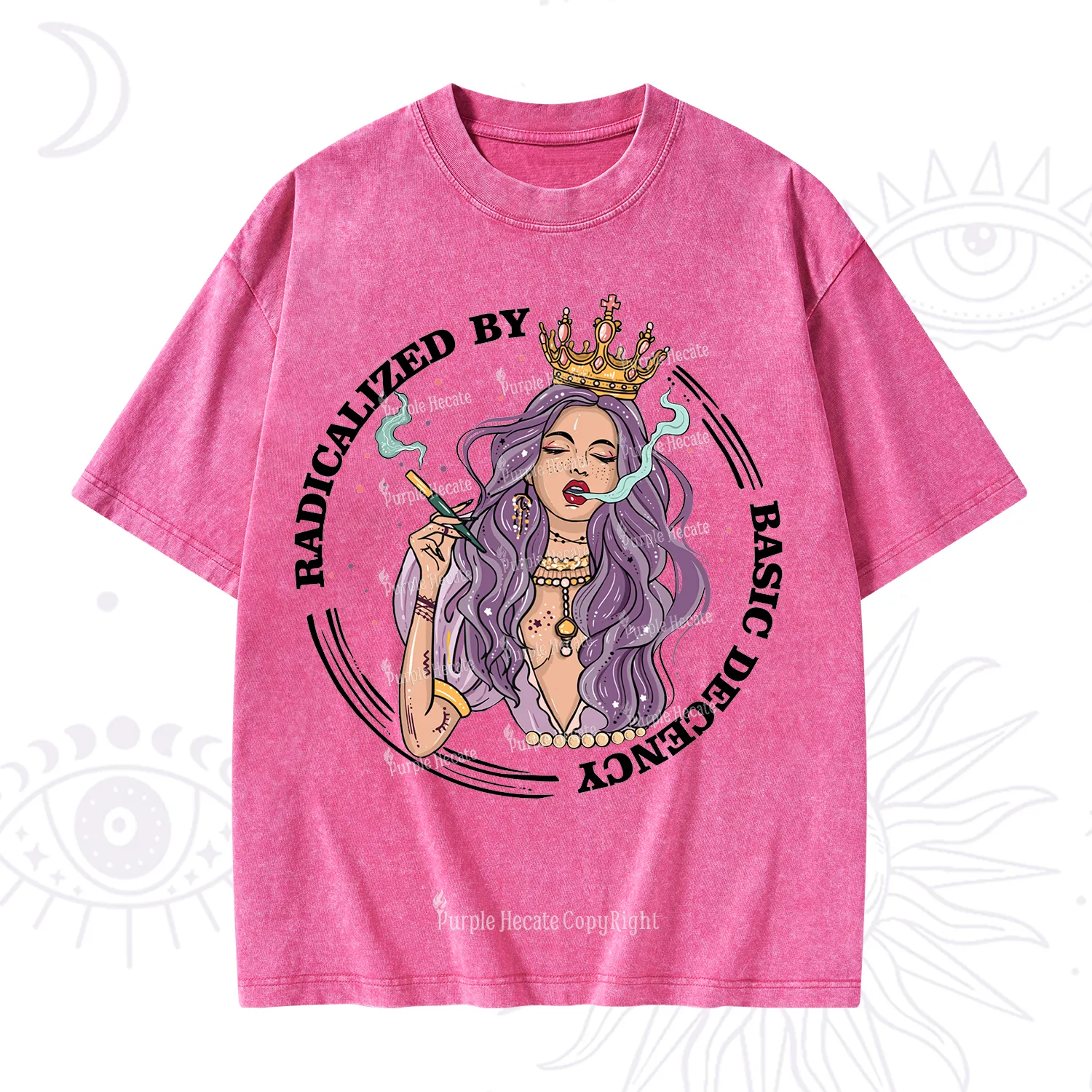 Purplehecate Radicalized By Basic Decency Washed T-Shirt