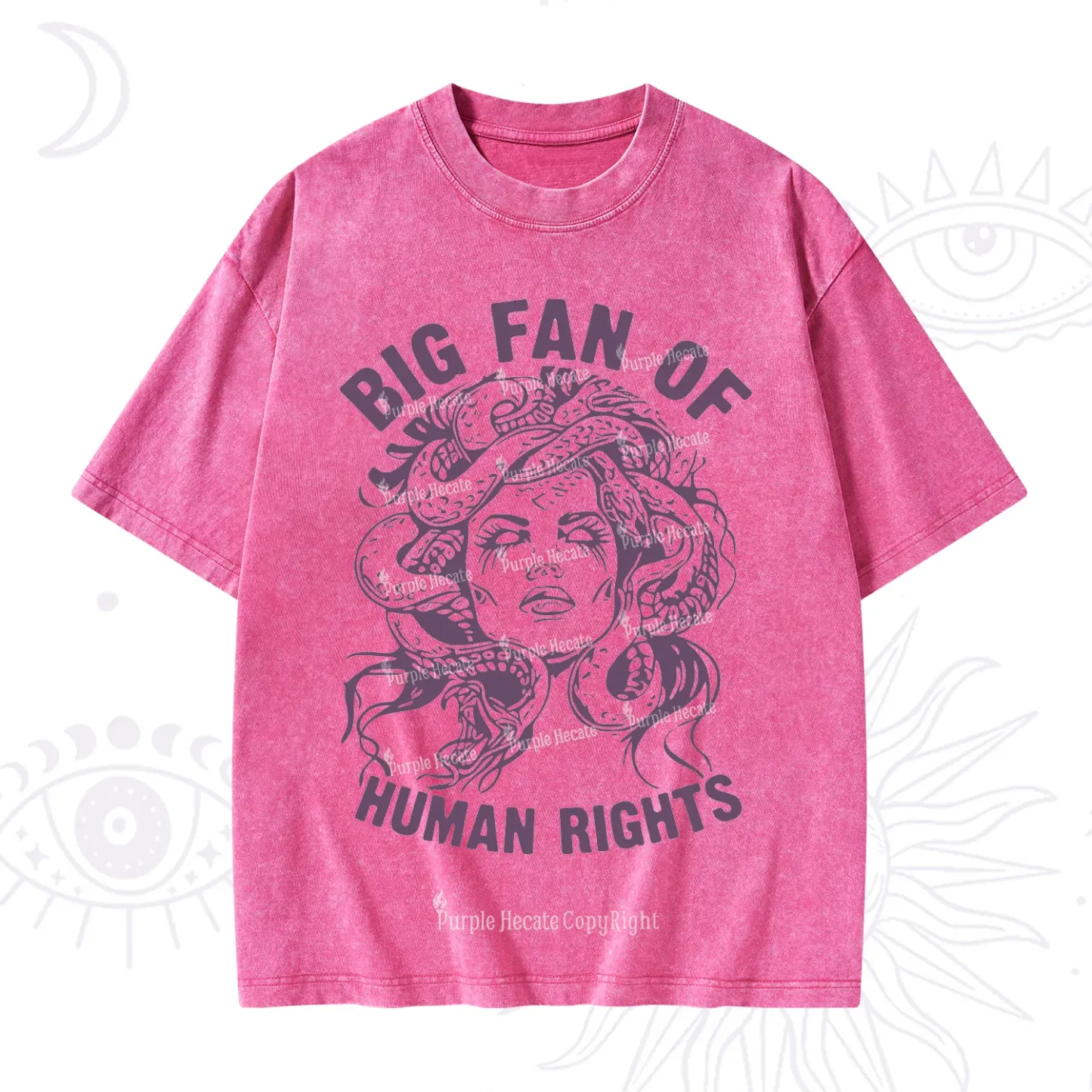 Purplehecate Big Fan of Human Rights Washed T-Shirt