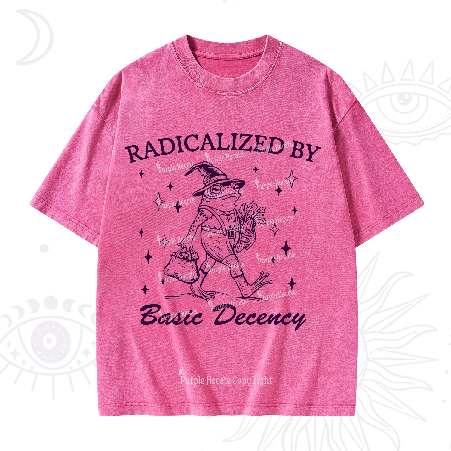 Purplehecate Radicalized By Basic Decency Washed T-Shirt