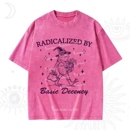 Purplehecate Radicalized By Basic Decency Washed T-Shirt