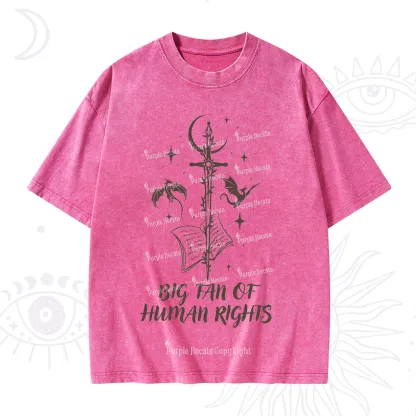 Purplehecate Big Fan Of Human Rights Washed T-Shirt